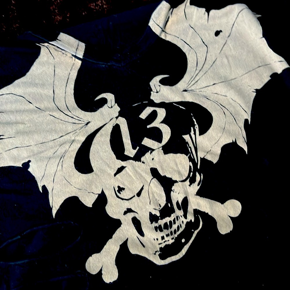 Sweet&Toxic Adorable Goth Lucky 13 V neck Tee